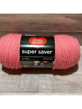 Red Heart Super Saver Perfect Pink Acrylic Yarn Skein 7 oz 364 Yards